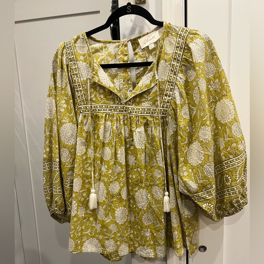 Cleobella Olive and Cream top